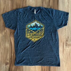 Steamboat Colorado Graphic Tee - Blue Mens Medium